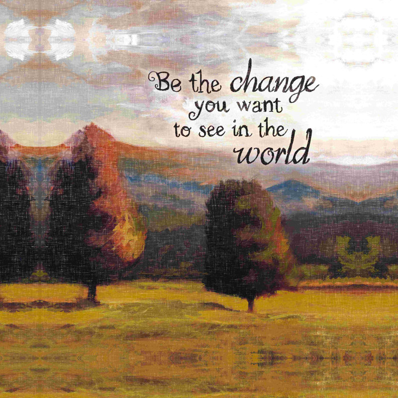 Be the change - peinture sur toile tendue, H 12 po x l 12 po