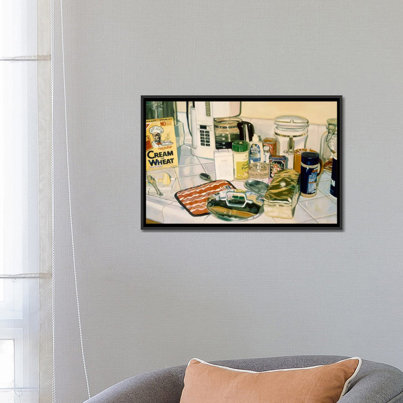 «Breakfast is Ready», reproduction d'art sur toile, H 18 po x l 26 po x P 1,5 po, Toile avec cadre noir, Pas de tapis