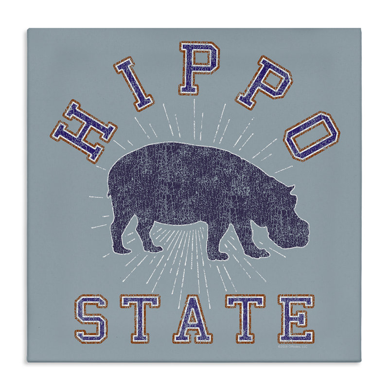Art mural sur toile "Hippo State" par Spirit Animals / Life Is High, H 24 po x l 24 po