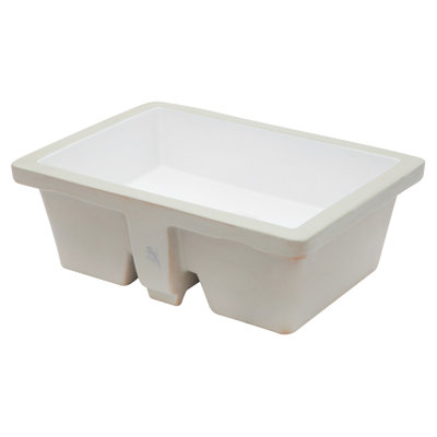 Lavabo de salle de bain encastré en céramique avec trop-plein Elegant Rectangle 19,5 x 14 x 6 po, teinté, pour réglages multiples - 19,5 po x 14 po, restaurant et salle de bain de qualité