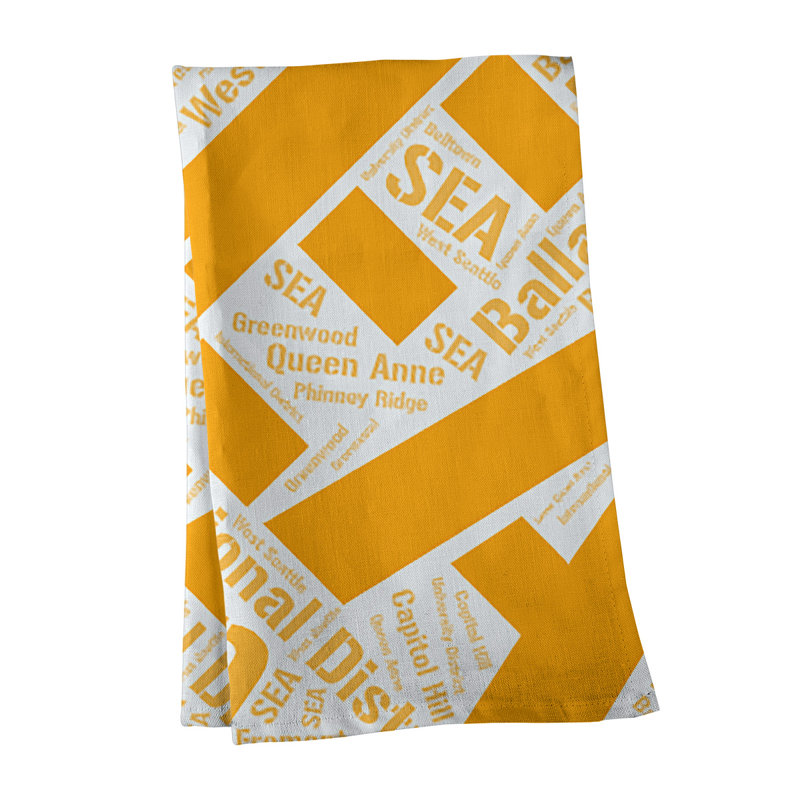 Cotton Tea Towel Kitchen Towel, Red, Seattle
