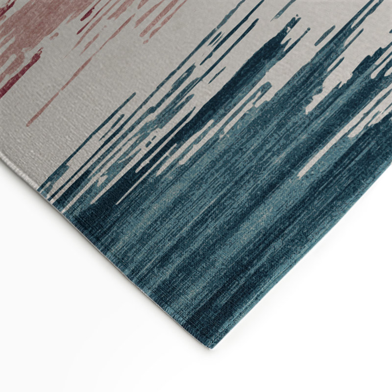 Watercolor Beige Indoor and Outdoor Area Rug, Rectangle 3' x 5'