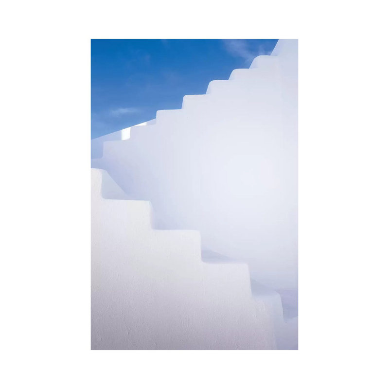 Europe, Greece, Santorini. Stairway And Shapes. by Jaynes Gallery - Wrapped Canvas Print, 66.04 cm H x 45.72 cm W