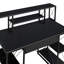 Bureau noir avec tablettes ouvertes et huche-123266579
