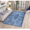 Tapis décoratif bleu à motif tissé rétro