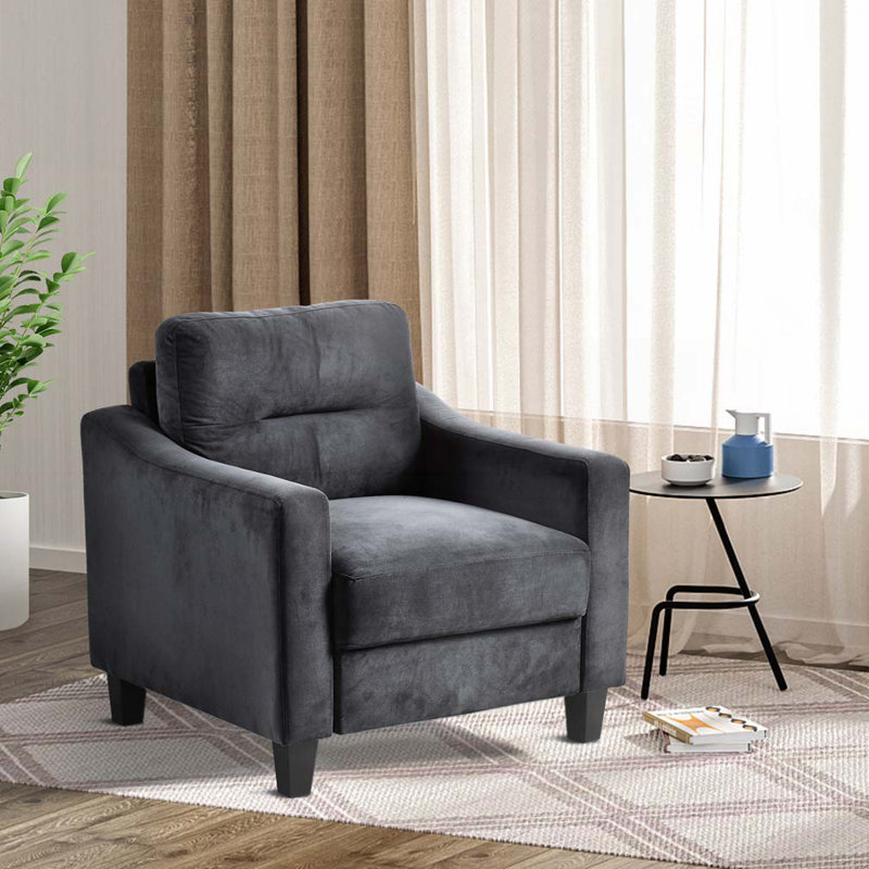 Fauteuil d'appoint en velours, Noir