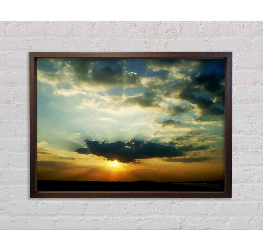 Sun Blaze Skies - Single Picture Frame Kunstdrucke auf Leinwand