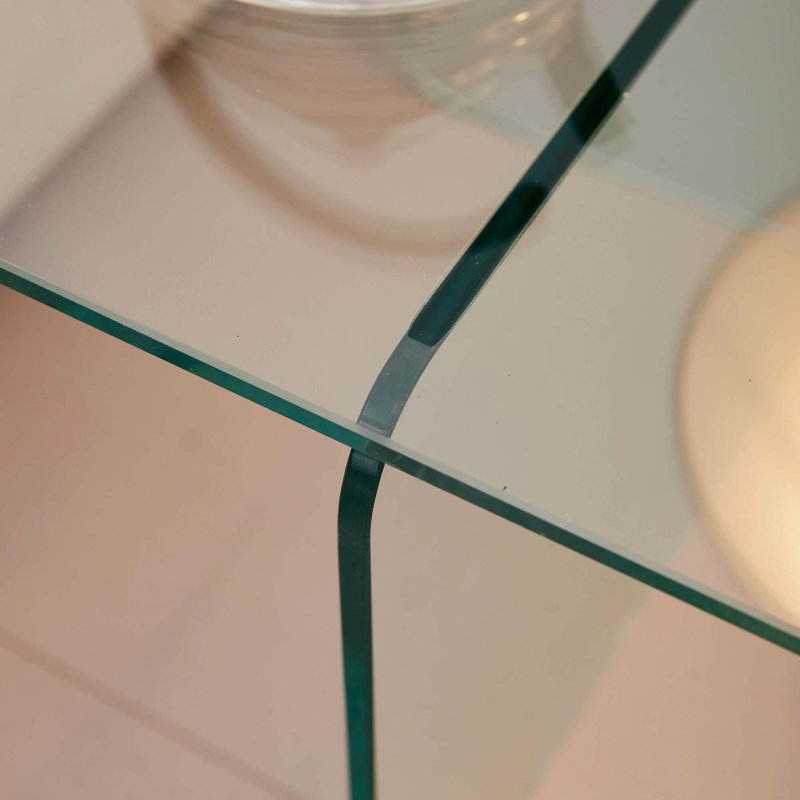 Table de chevet en verre trempé avec table de chevet et petite table de chevet, Transparent