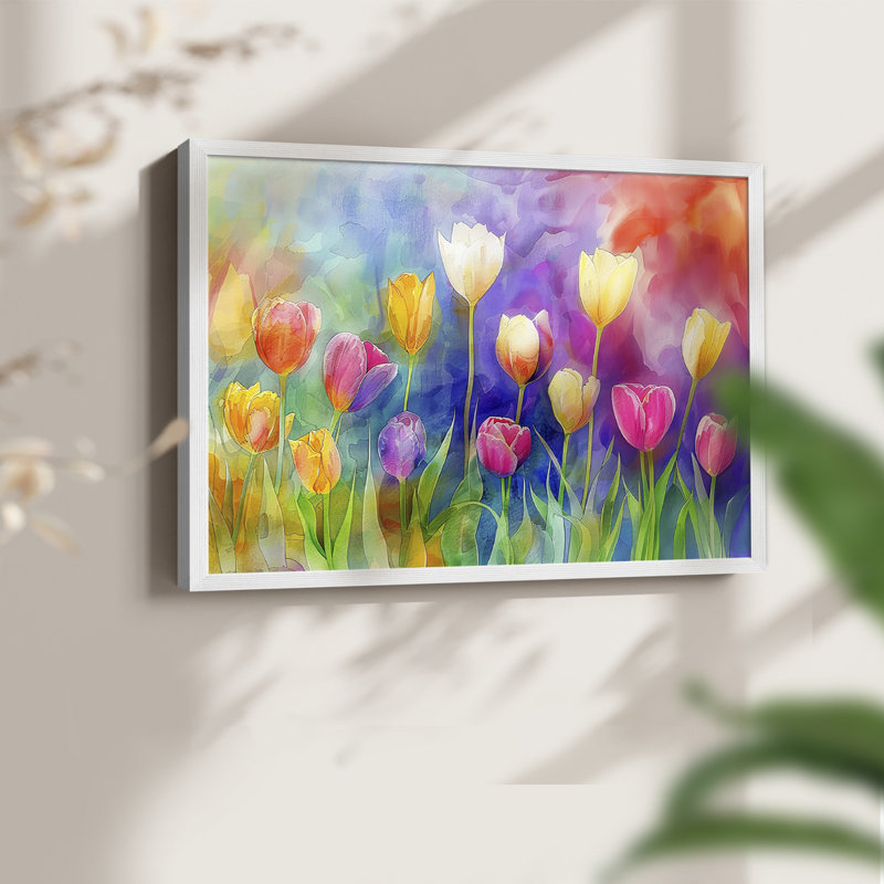 Floral Series-LXXXIX -Framed Print - Restickable, 8" H x 10" W, White
