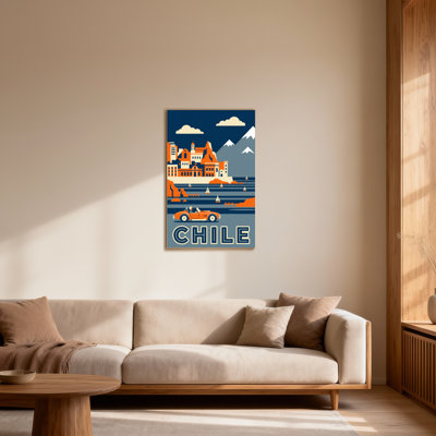 Paysages et paysages urbains Chili avec montagnes et voiture