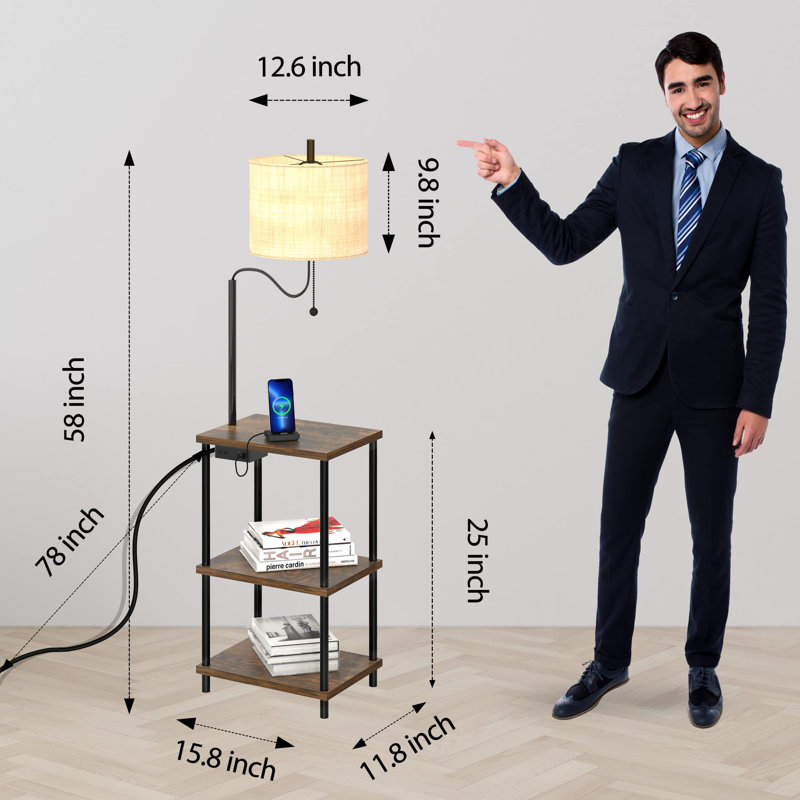 Lampe de table Darielle, Brun