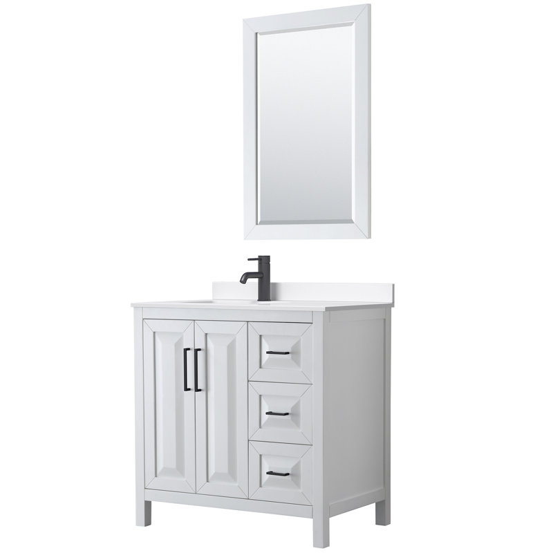 Daria 36'' W Single Vanity, Giotto Quartz, Brown, Polished Chrome