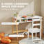 Ensemble de bureau et de chaise pour enfants de 3 à 12 ans QABA, bureau d'étude pour enfants avec compartiment de rangement, table d'écriture pour étudiant à la maison