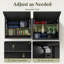 Armoire de rangement à outils murale en métal 29,6 pouces avec porte rabattable Bizoe, armoire verrouillable à vérin à gaz avec tablette réglable, acier robuste pour garage, atelier, sous-sol et cuisine, noir