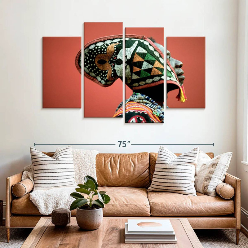 Leisha Traditional Cameroon Man, 42'' H x 68'' W