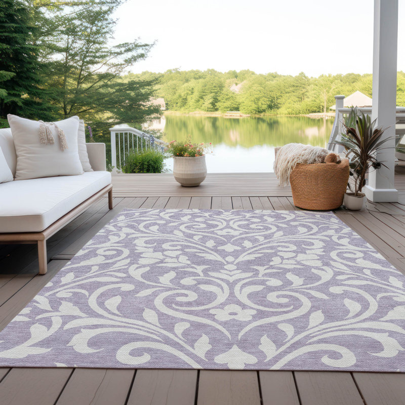 Malek Washable Floral Indoor / Outdoor Rug, Rectangle 10' x 14'