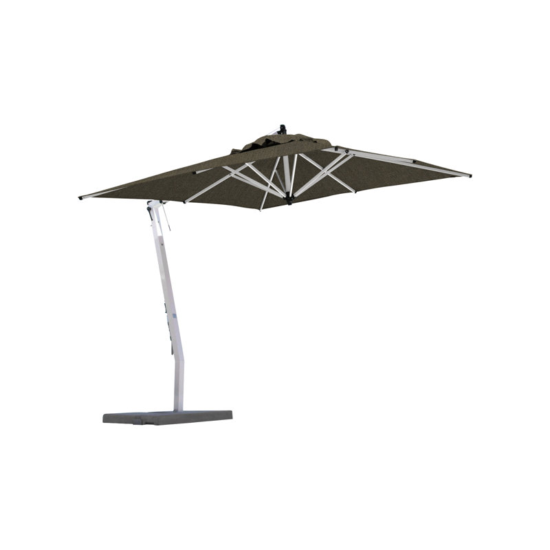 Picollo 10' Square Cantilever Umbrella, Paver Frame, Silver Gray