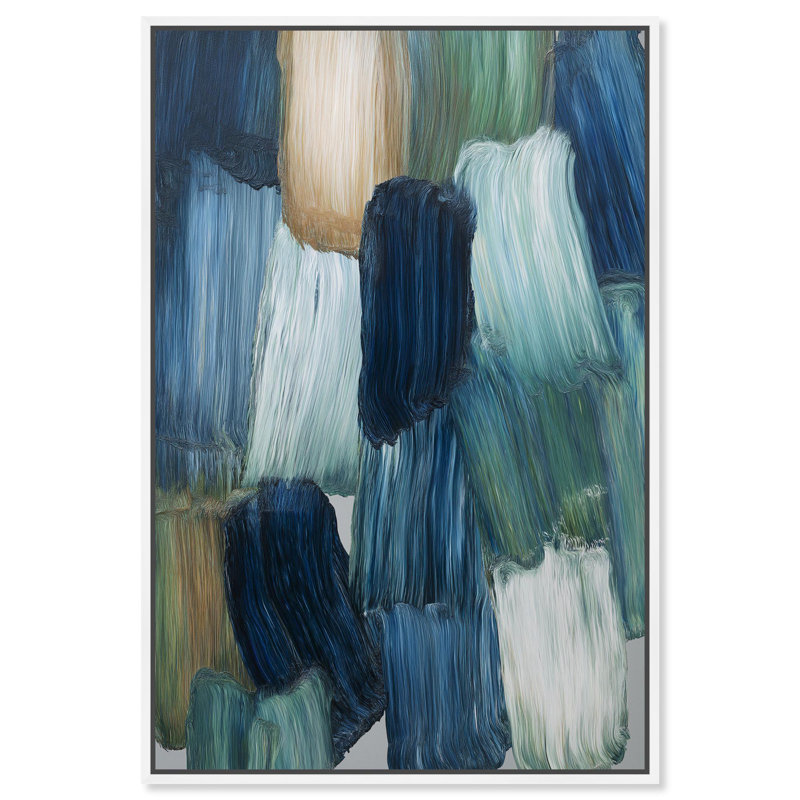 «Riptide I», reproduction d'art sur toile par Art Remedy, H 45 po x l 30 po, Cadre blanc
