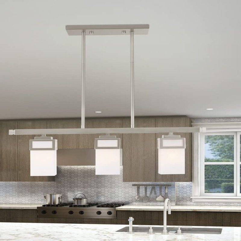 Luminaire suspendu linéaire à 3 lumières pour îlot de cuisine Balf