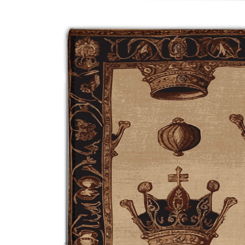Tapis beige français d'intérieur et d'extérieur, Rectangle 4pi x 6 pi