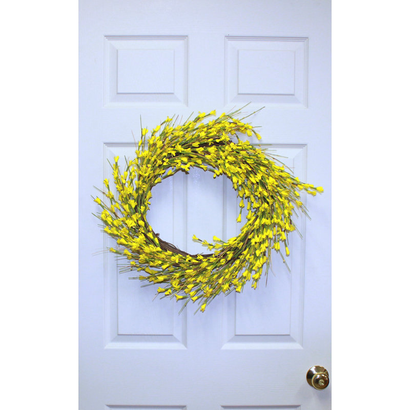 22" Artificial Forsythia Wreath