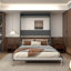 Lit escamotable escamotable Queen vertical avec bureau intégré, gain de place, idéal pour adulte ou chambre d'amis, gris