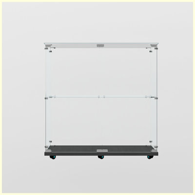 Modern Tempered Glass Display Cabinet with Bluetooth LED Light Strip by Wrought Studio