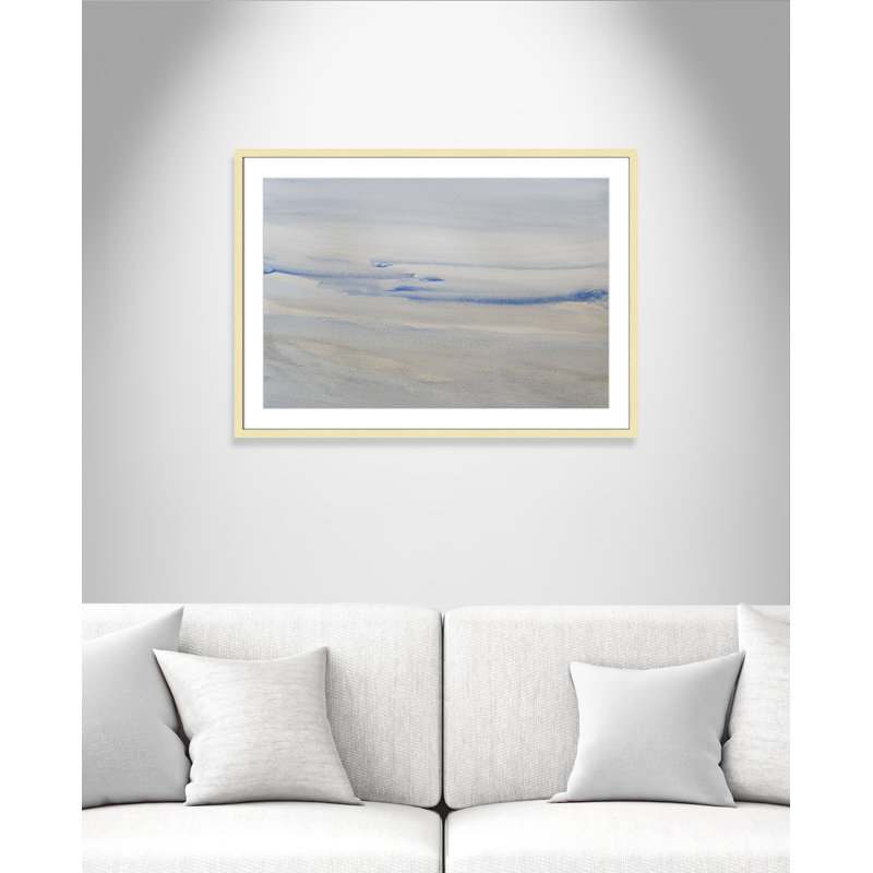 «Silent Direction Print» par S.H. Khân, L 35,5 po x H 25,5 po, Imprimé mat, Or mat