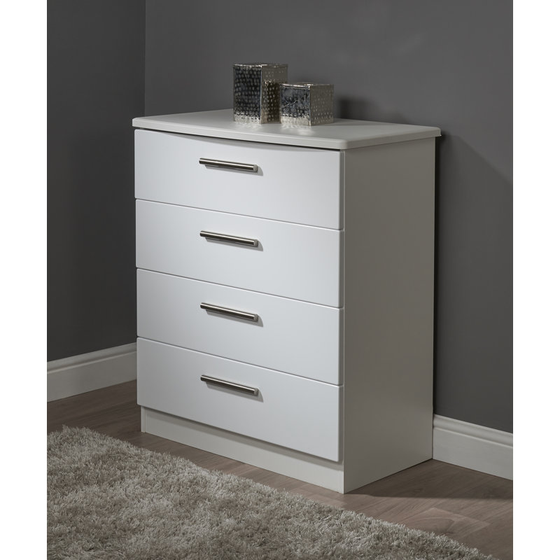 Fully Assembled Yvette 4 Drawer Chest, White