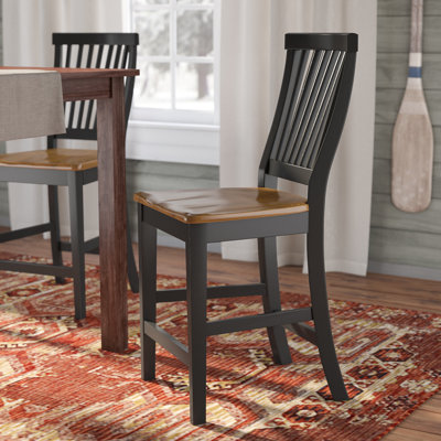 Carlous Solid Wood Counter Stool with Solid Wood Frame