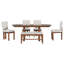 Ensemble de table de salle à manger 6 pièces 78 pouces avec banc, table de cuisine traditionnelle avec rallonge amovible de 18 pouces et 4 chaises de salle à manger rembourrées