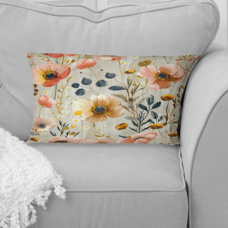 Coussin lombaire pastel rose rosé Blooms IV