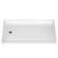 Base de douche simple à seuil bas 60 po x L 36 po ADA avec seuil de type incliné, plateau de douche antidérapant à trois brides, surface ouverte brillante assortie, accès pour fauteuil roulant, profil bas, blanc-128706591