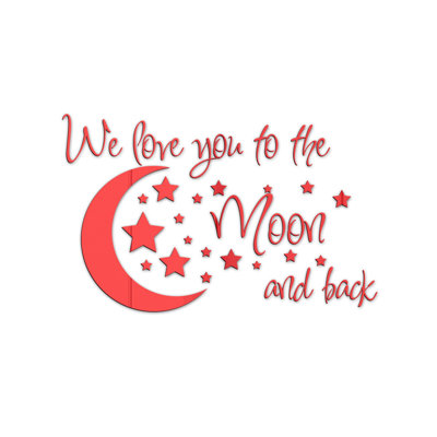English Letter Star Combination Acrylic Mirror Sticker Three-dimensional