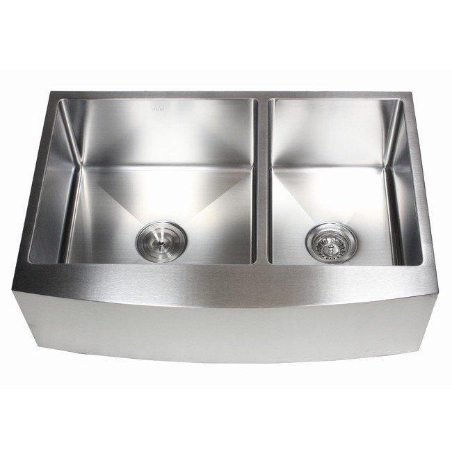 Évier de cuisine à double cuve à tablier frontal L 33 po x l 21 po avec accessoires CozyBlock