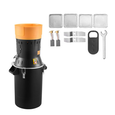 600W Electric Grain Mill Grinder with 5 Interchangeable Screens, Commercial Spice Pulverizer for Dry Grains, Corn, Coffee, and Pepper (Yellow/Black)