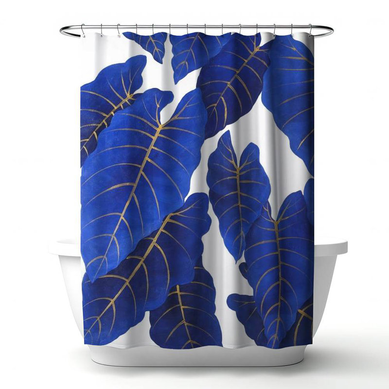 Floral – Polyester Shower Curtain, Dye Sublimation Print, 71" W × 74" L