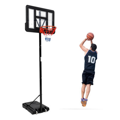 Portable Basketball Hoop 5.2-10FT Adjustable Basketball Goal System, 44 Inch Outdoor Hoop & Goals for Kids, Youth, and Adults in Backyard, Driveway, Garage