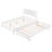 White Full Platform Bed with Pull-Out Trundle and Dual Slat Support, Solid Pine-1946121915