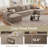 Boneless 166.9" Cloud Sectional Sofa With 1 Ottoman and 1 Left Chaise,Modern Minimalist Upholstered Couches, Comfort U Shaped Sofa For Living Room,Deep Seat Corner Couch,No Assembly Required-1718465138