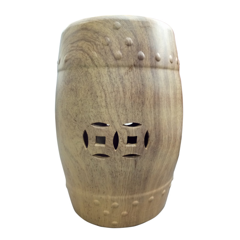 Ceramic Accent Stool, Brown