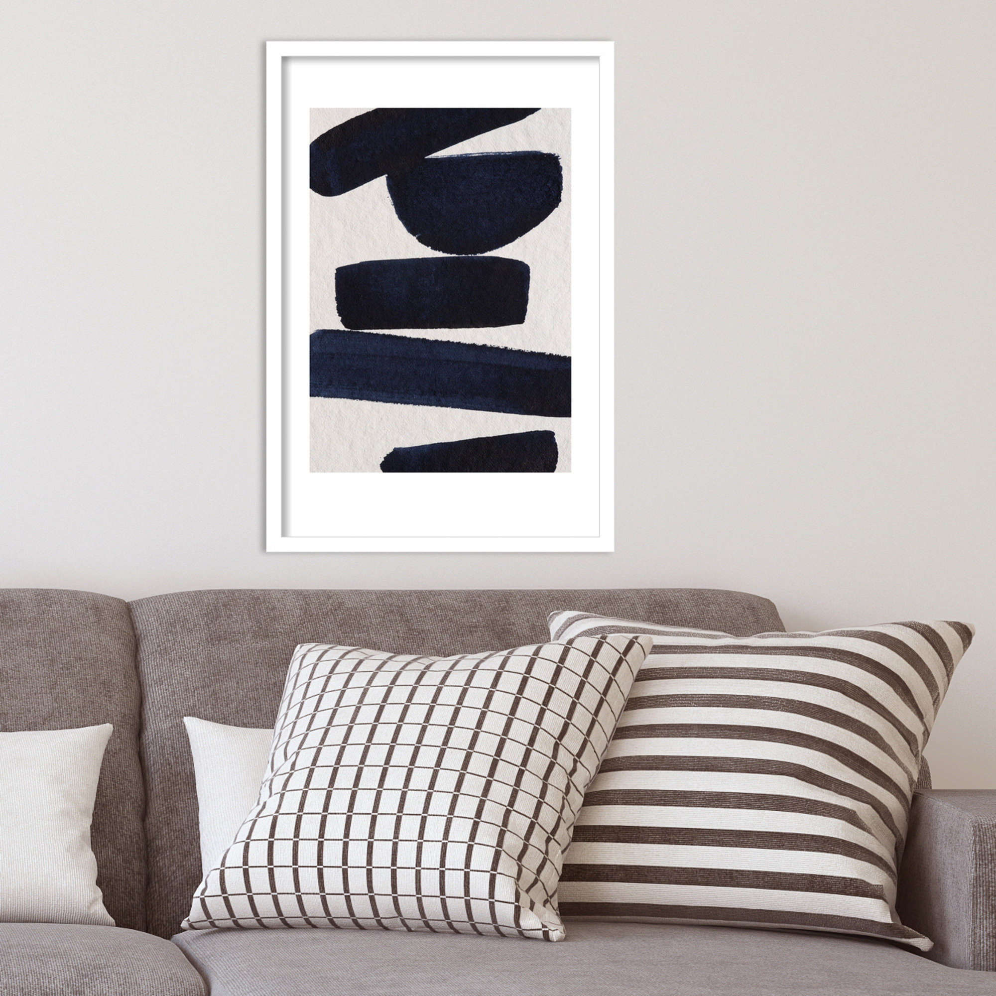 Japandi 5 by Simon West, 25.6" H x 17.4" W x 0.88" D, White