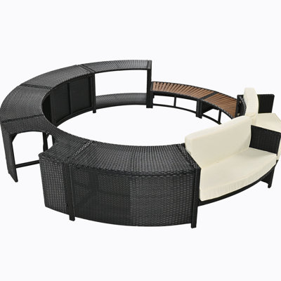 112.2'' Wicker Outdoor Patio Sectional Set