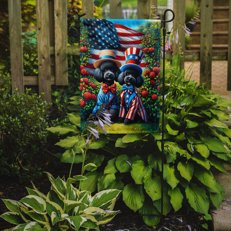 Drapeau All American Garden, Vert / bleu / caniche rouge