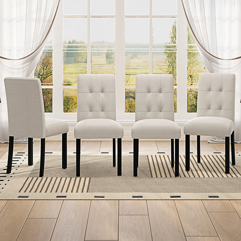Chaise de salle à manger 4 pièces, Beige