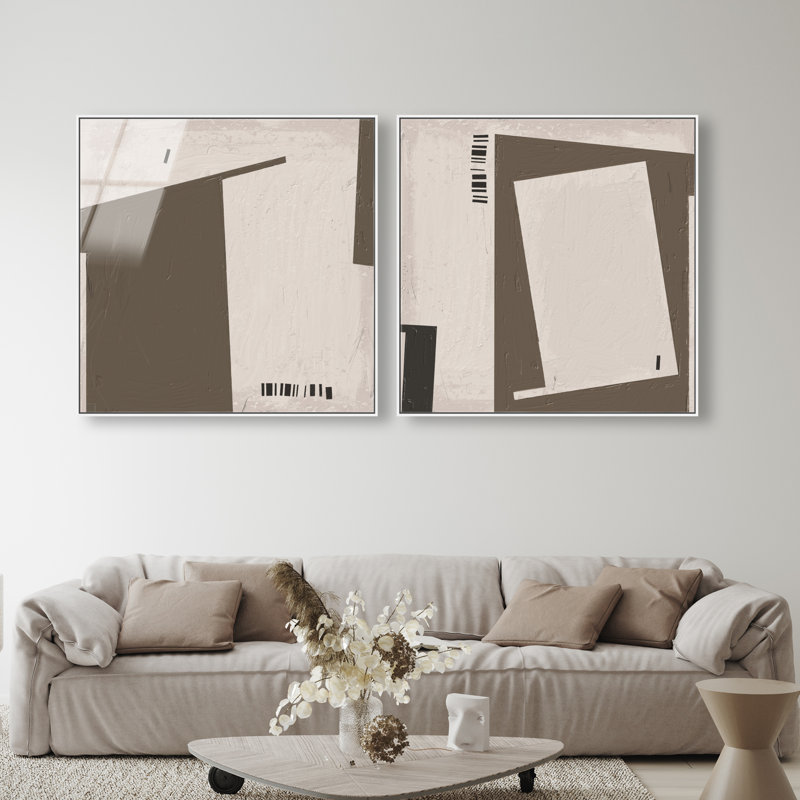 Structural Set High-Gloss Frameless Acrylic Glass Wall Art Abstract Print by Oliver Gal, Ready to Hang, 12 x 12, 41"H x 41"W