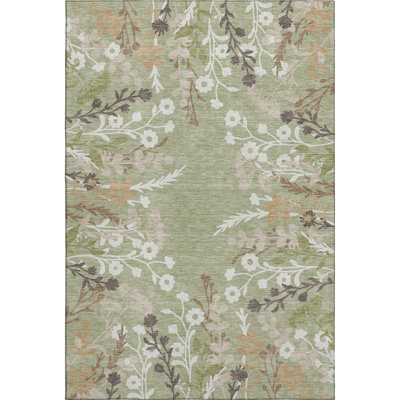 Premium Machine Washable Mayfield AMF2334 Floral Rug