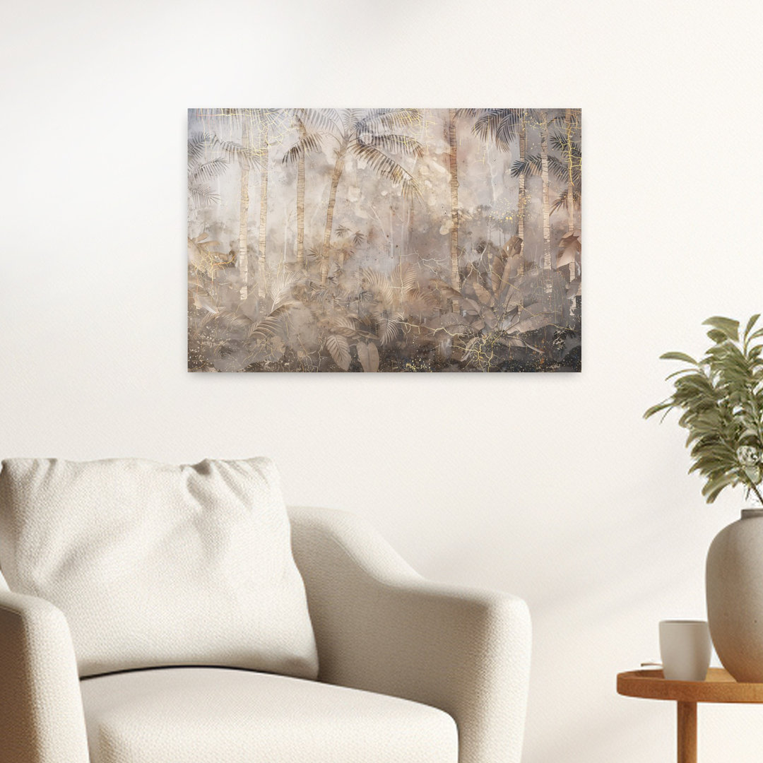 Contemporary Art Abstract Elegant Retro Flower Forest Art