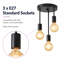 Luminaire suspendu moderne réglable à 3 lumières, lampe de plafond en métal noir avec douille E27, lustre industriel minimaliste pour la cuisine de la salle à manger (ampoules non incluses)
