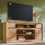 Meuble télé moderne avec armoire de rangement et tiroirs pour téléviseurs de 80 po ou moins, avec barre de son de 32 po de hauteur et tablettes réglables, conception à profil incurvé-121081651-121081655